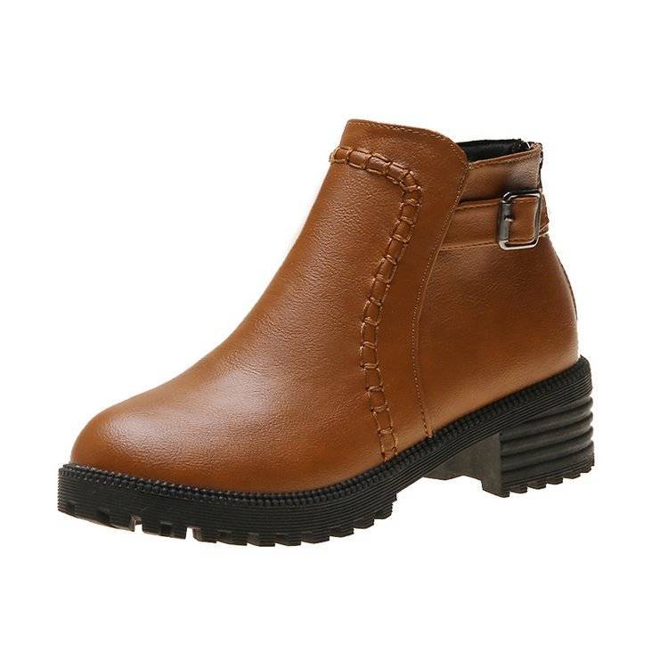 Fashion Ankle Boots for Women Autumn Winter Black Leather Round Toe Work Booties Y2k High Quality Goth Sale Pu Hot 39 Woman Short Shoes