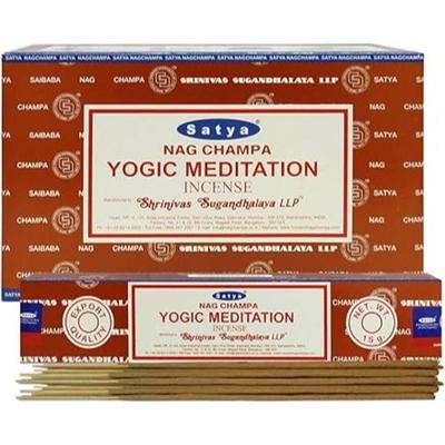Nag Champa Yoga-Meditations-Räucherstäbchen Agarbatti, 180 Gramm Schachtel | 12 Packungen mit je 15 Gramm in einer Schachtel | Exportqualität