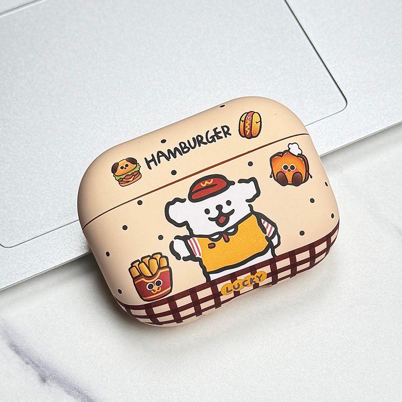 

Protective Case Headset Warehouse Air4 Bluetooth Earbuds Case Airpodspro Second Generation 4 Generation Headphone Case Airpods3 Earphone Sleeves Air7 Apple AirPods 1/2 Burger Puppy/White Ears