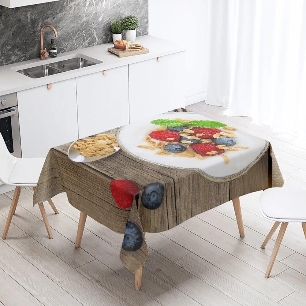 Gourmet-bedruckte Tischdecke, Restaurant-Tischdekoration und Dekoration, Küche, Zuhause, Antifouling, wasserdicht