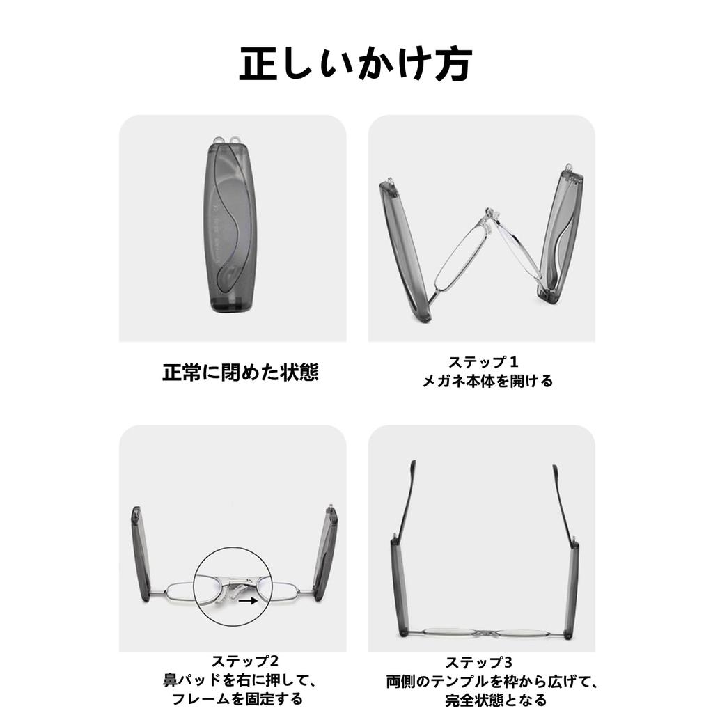 Reading Portable Pocket Senior Glasses with Dedicated Cord H6077 [Henghao] Glasses, Whistle-Shaped, Neck-Worn, Ultra-Compact, Stylish, Loop, (1.50,