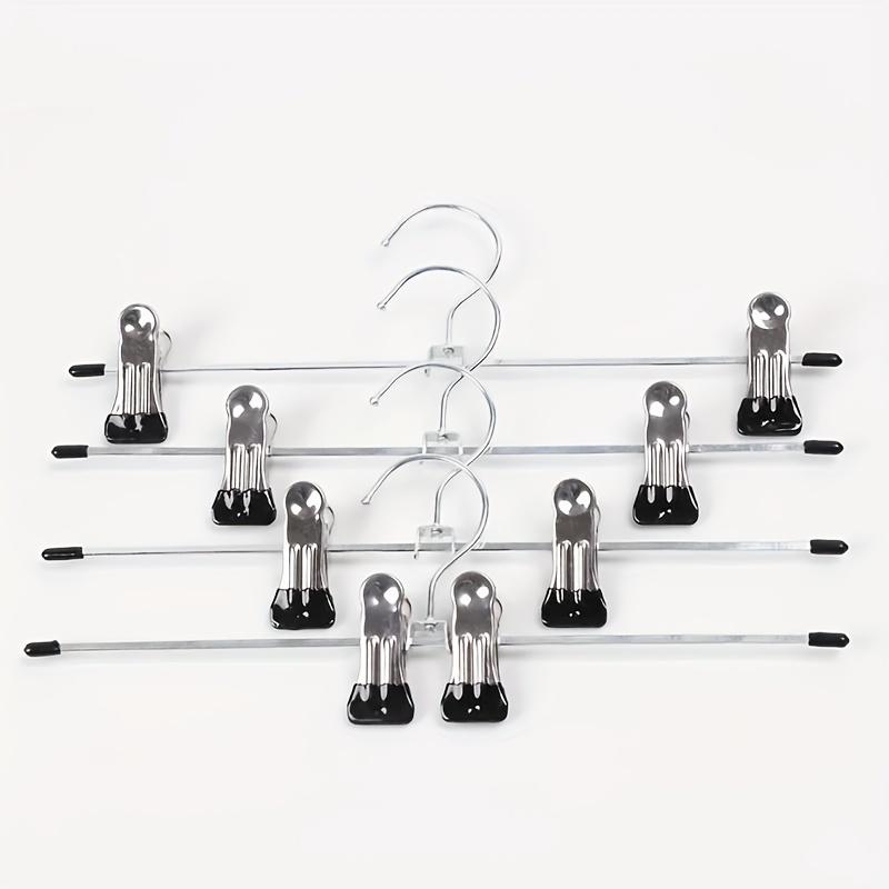 10pcs Multifunctional Trouser Rack Clip Stainless Steel Strong Telescopic Traceless Clothes Hanger