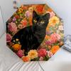 Flower Cats and Dogs  pattern, automatic folding umbrella, portable and foldable design, 8 ribs, a Christmas or birthday gift.