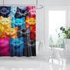 Cat Printed Shower Curtain Color Cartoon Lovely Animal Bear Polyester Fabric Hanging Curtains Bathroom Bathtub Decor with Hooks