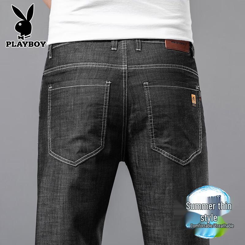 PLAYBOY Men s Ice Silk Straight-Leg Jeans 36