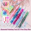 Resin Point Drill Pen 5D Diamond Painting Handmade Tool Kits for 5D Painting with Replacement Drill Picker Clay Tray Accessories