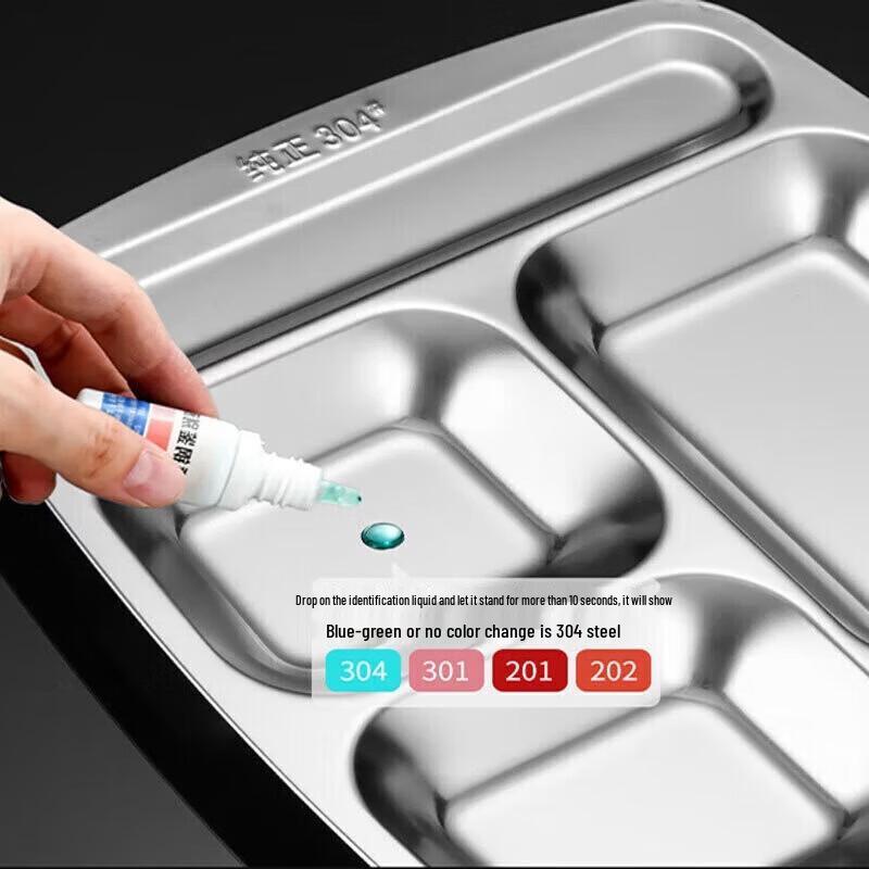 304 Stainless Steel Divided Canteen Meal Plate