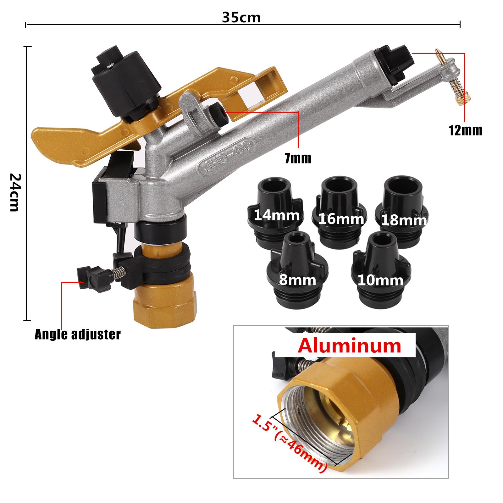 

1,5-дюймовый роторный ударный дождеватель-пушка Дождеватели Сельское хозяйство Ферма Сад Орошение Полив Дождевальная пушка Газон Парк Дождеватель Инструмент Новый