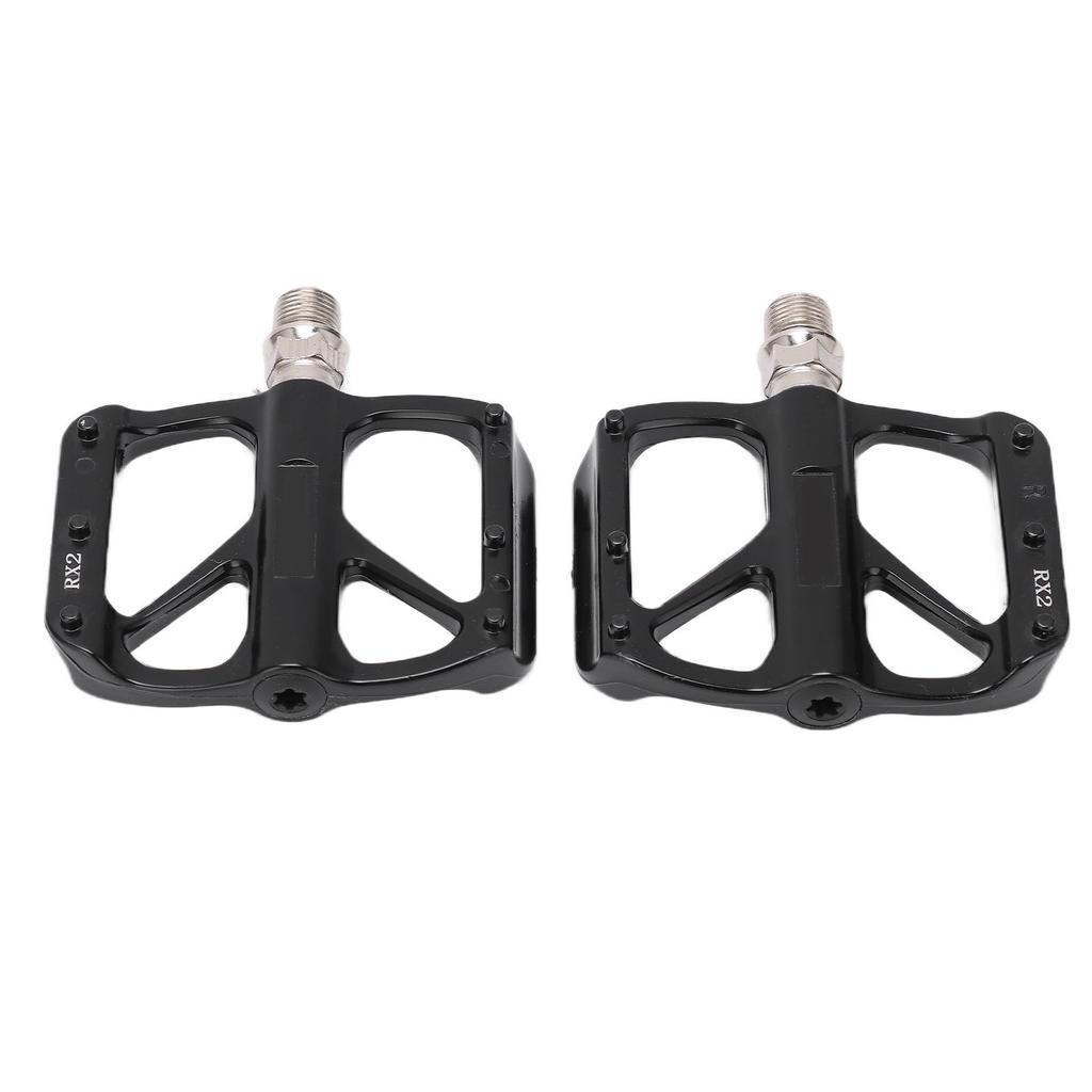 MEROCA Bicycle Pedals Mountain Bike Aluminum DU Bearing Pedals for Road Bikes RX2 Black
