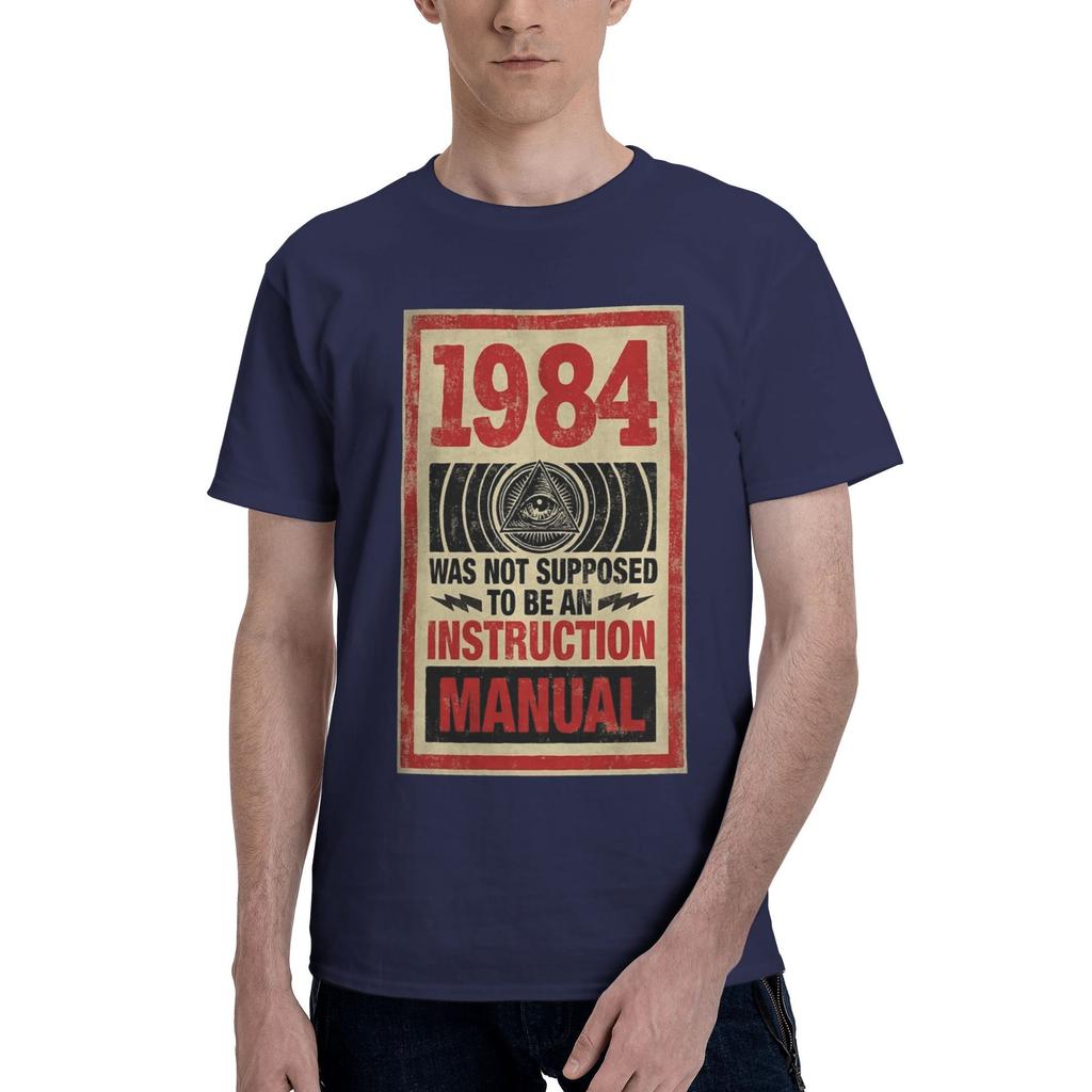 Streetwear T Shirt 1984 George Orwell Big Brother Printed Pure Cotton T Shirts Trendy Cool Tshirt for Unisexs Short Sleeve Tees