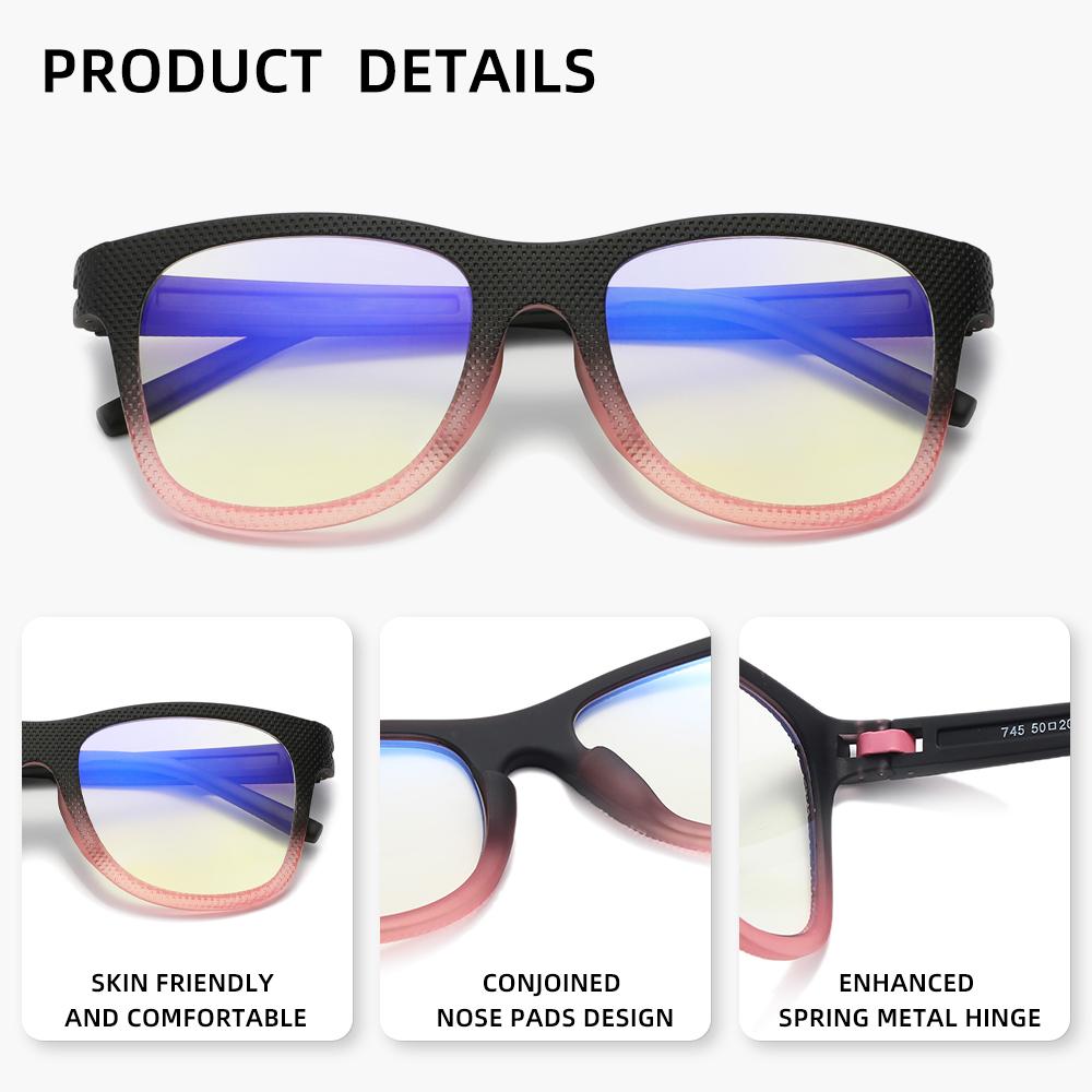 CARASUMA Men Women Blue Light Blocking Computer Glasses Rectangle Lenses Anti Blue Ray Eyeglasses Work Students Eyewear