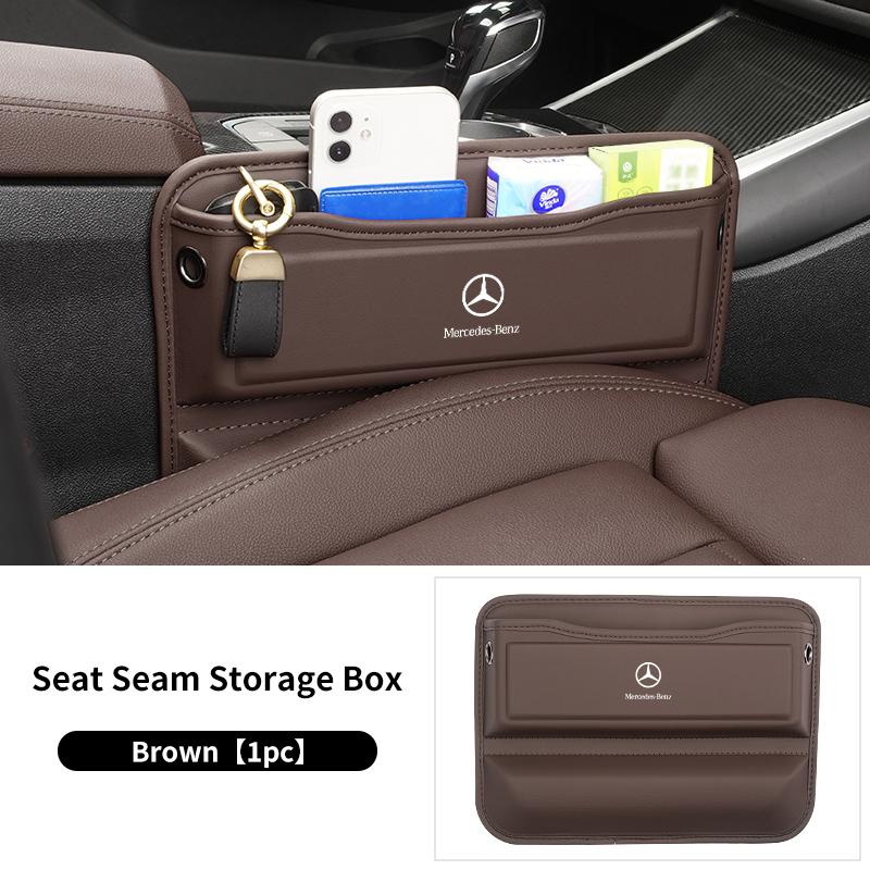 

Leather Car Seat Gap Filler Console Side Crevice Storage Box For Benz C180 C300 W124 W176 W177 C200 C260 GLC CLE CLA AMG