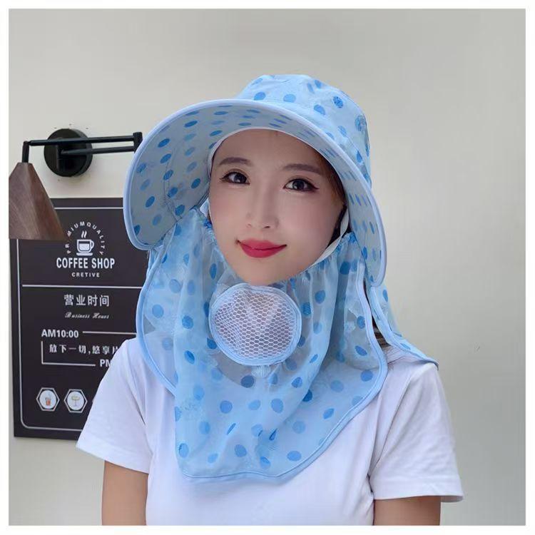 Big brim sunscreen tea picking hat women's summer UV protection outdoor sunshade neck protection shawl bucket hat can tie a ponytail