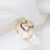 Ins Personalized Hollow Ring Female Inlaid Zircon Colored Diamond Pastoral Ring Internet Celebrity Light Luxury Fashion Ring Jewelry