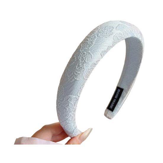 Women Headband Thickened Sponge Raised Skull Natural Face Effect Rhinestone Faux Pearl Butterfly Decor Hair Hoop B