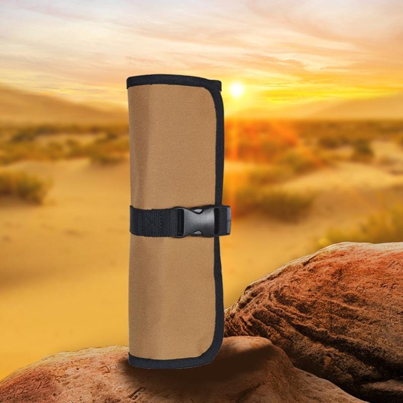 Multi Pocket Foldable Tool Storage Bag With Secure Straps Truck Tool Roll Bag For Wrenches Hammer And Camping Gear