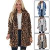 2025 Damen Mittellanger Leopardenmuster Kaninchenfellmantel mit Taschen - Europäische Herbst/Winter Kollektion