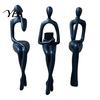 Artistic Home Accent 3Pcs/Set Abstract Human Figurines, 3D Printed Modern Minimalist Art Sculpture, Cabinet Edge Ornament Sitting Figure Statues