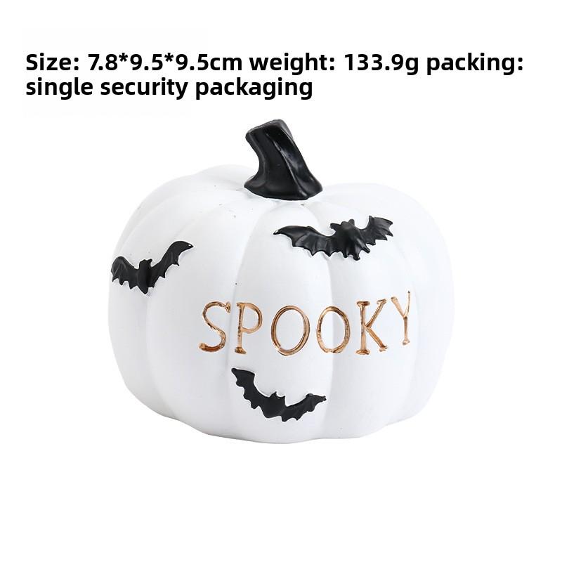 Halloween Decoration Pumpkin Resin Figurine - Festive Tabletop Horror Atmosphere Decoration Item