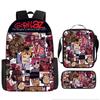 Hot selling British virtual band Gorillaz student backpack cartoon children's backpack shoulder bag pencil case three piece set