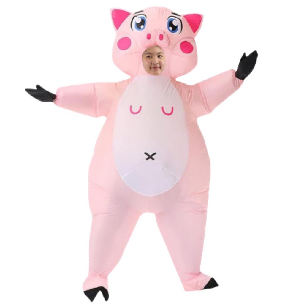 Unisex Pink Pig Inflatable Costume for Festivals and Stage Performances