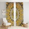 Beautiful Indian Bohemian Psychedelic Hippie Tree of Life Window Curtain Panels for Bedroom, Living, Balcony (Yellow Star Mandala)