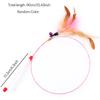 1pc Pet Teaser Cat Toy Steel Wire Feather Interactive Cat Stick Training,Kitten Wand Toys with Beads Bells
