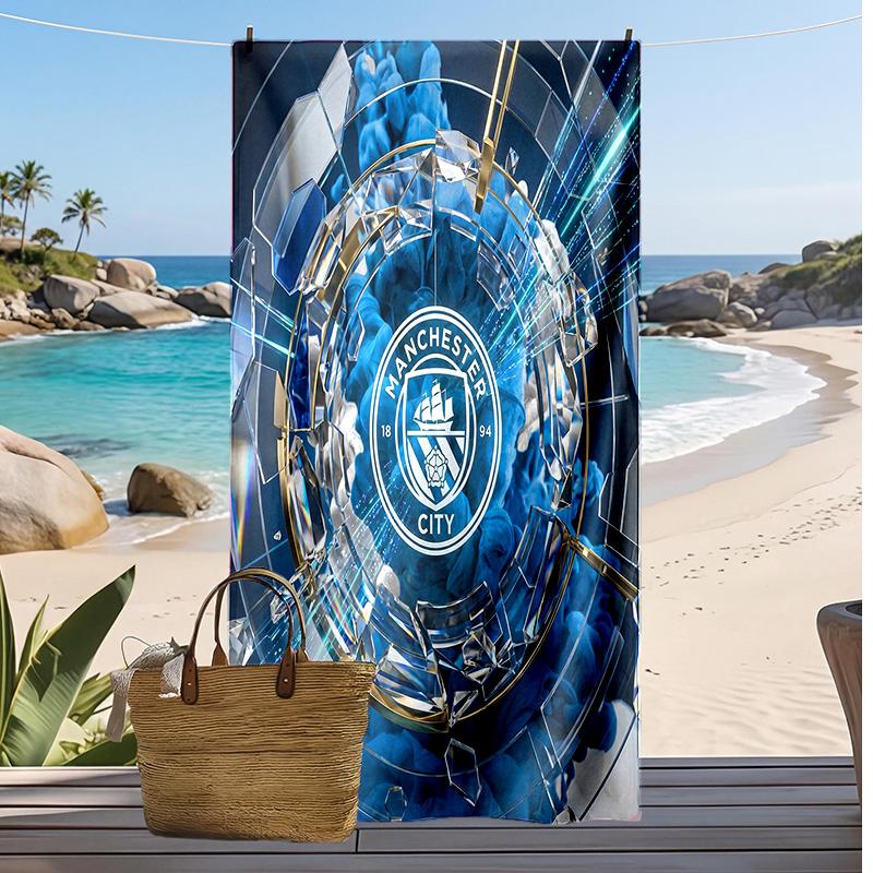 Manchester City Printed Beach Towel Quick Dry Soft TowelPortable Large Rectangular Beach Blanket for Travel Swimming Pool