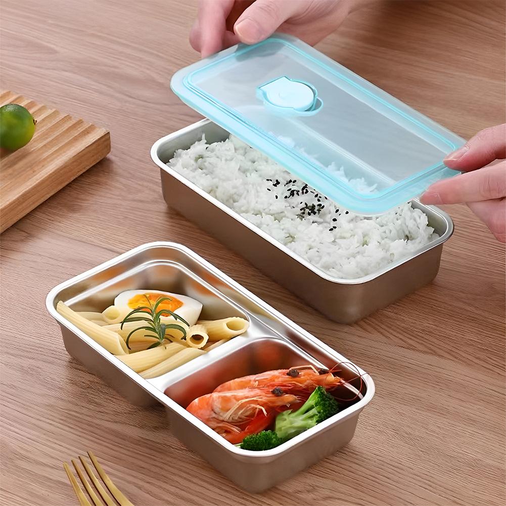 1-3PCS Portable 304 Stainless Steel Lunch Box Travel Picnic Sealed Leak Proof Fruit Salad Bento Box For Student Adult Snack Box