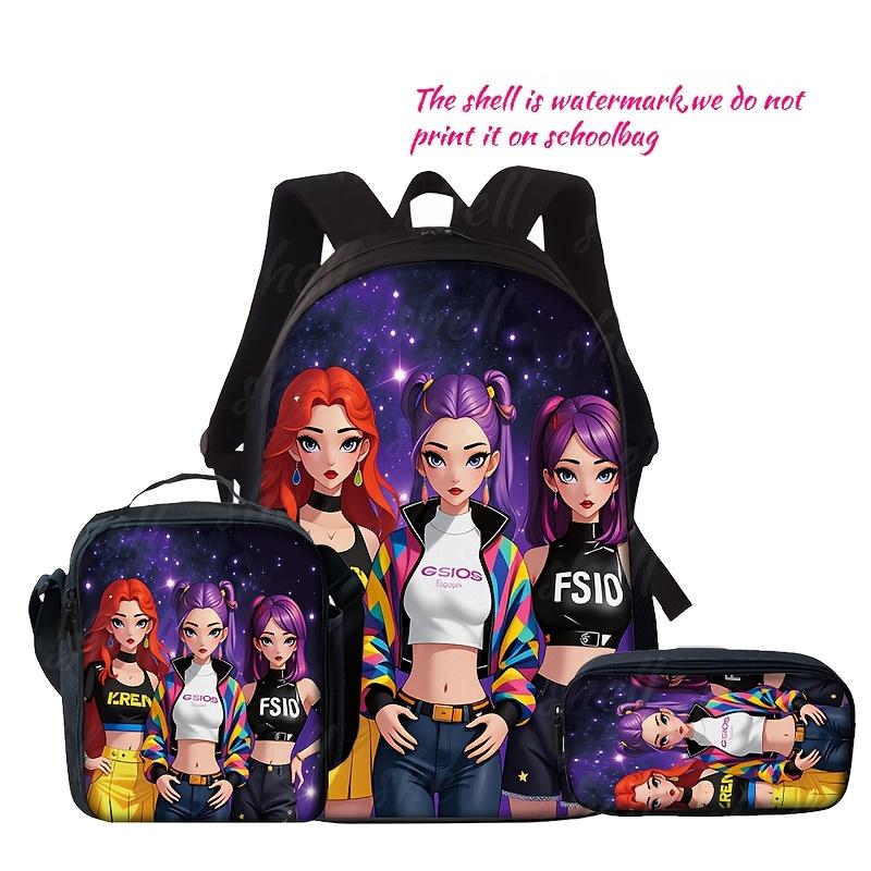 K-Pop Hunter Magic Girls New Children's Backpack DIY Customizable Unisex Student Bag Kindergarten Double Shoulder Cute Cartoon