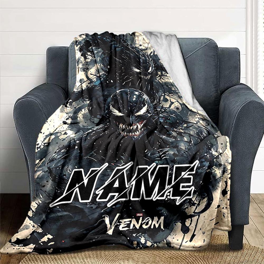 Custom Name Venom Artwork Poster blanket for Couch & Bed, Plush Cozy Fuzzy Blanket Super Soft & Warm Blankets for Fall and Winter. 0908435
