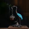 Crane Incense Burner Holder Stove Lotus Incense Burner Antique Alloy Lotus Hanging Stove Tea Ceremony Craft Household Decoration