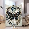 Dark Romance Butterfly Roses Blanket Sofa Blanket Camping Trip Bedroom Outdoor Plush Blanket Digital Printing
