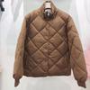Damen-Parka aus lockerer Baumwolle für Studenten, schwarzer Stehkragen-Outwear-Mantel