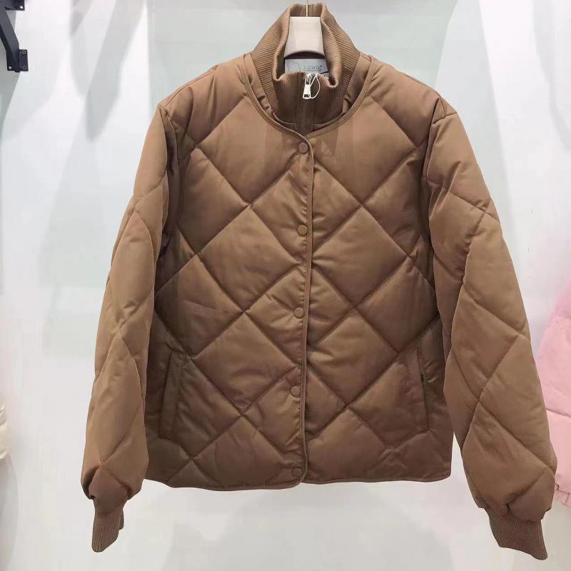 Damen-Parka aus lockerer Baumwolle für Studenten, schwarzer Stehkragen-Outwear-Mantel