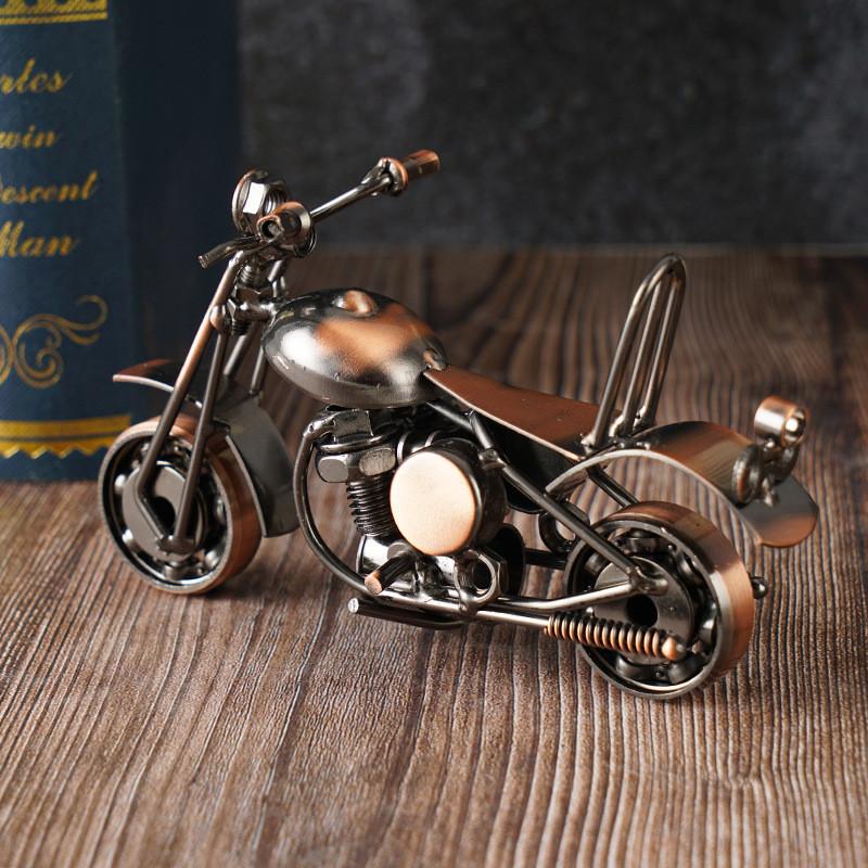 Retro Iron Art motocicleta model ornamente artă nostalgie colecție Harley motociclete figurine sculptură pentru decor acasă