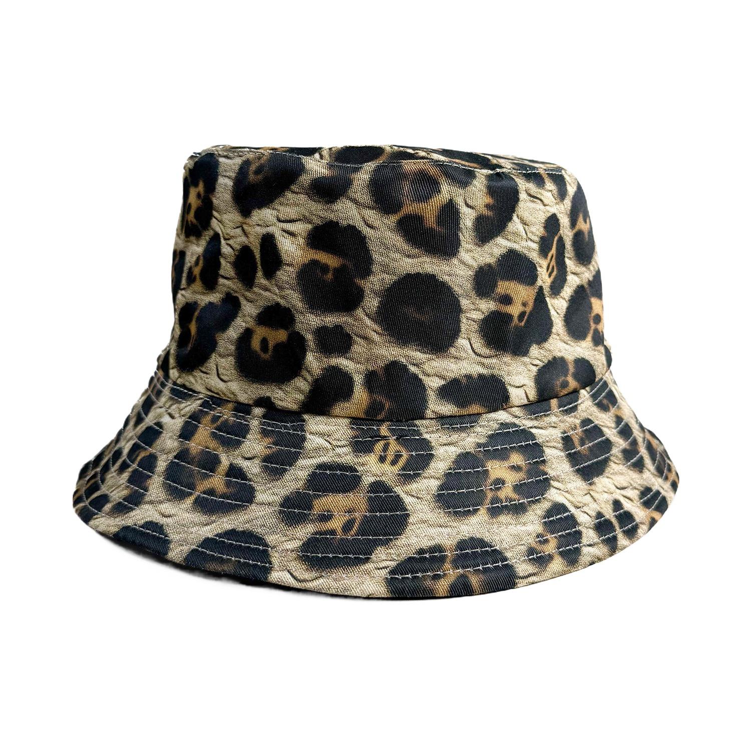 Zealous Sole Women's Leopard Fashion Print Bucket Hats For Men Summer Outdoor Sunscreen Reversible Fisherman Hats Panama Hip Hop Sun Hat 56-58Cm
