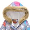 Gepolsterte Jacke für Kinder, für Jungen und Mädchen, modischer Druck, Cartoon-Stil, großer Junge, langer Kragen, gepolsterte Jacke mit Kapuze