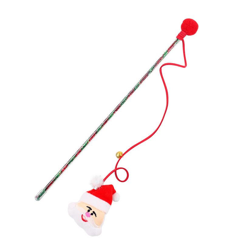 

Игрушки для кошек Палочки-дразнилки Рождественская Милая кошачья палочка Санта-Клаус Лось Игрушки для питомцев Наслаждайтесь Успокаивающие товары для кошек Рождество