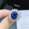 18k White Gold-Plated Luxury Ring with Royal Blue Tanzanite Imitation