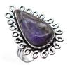 Amethyst Natural Gemstone Antique Silver Plated Ring US Size-5.75 A 395