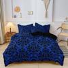 3Pcs Blue Texture High-Definition Flower Printed Duvet Cover Set Suitable For Home Or Dorm Use (1 Duvet + 2 Pillowcases)