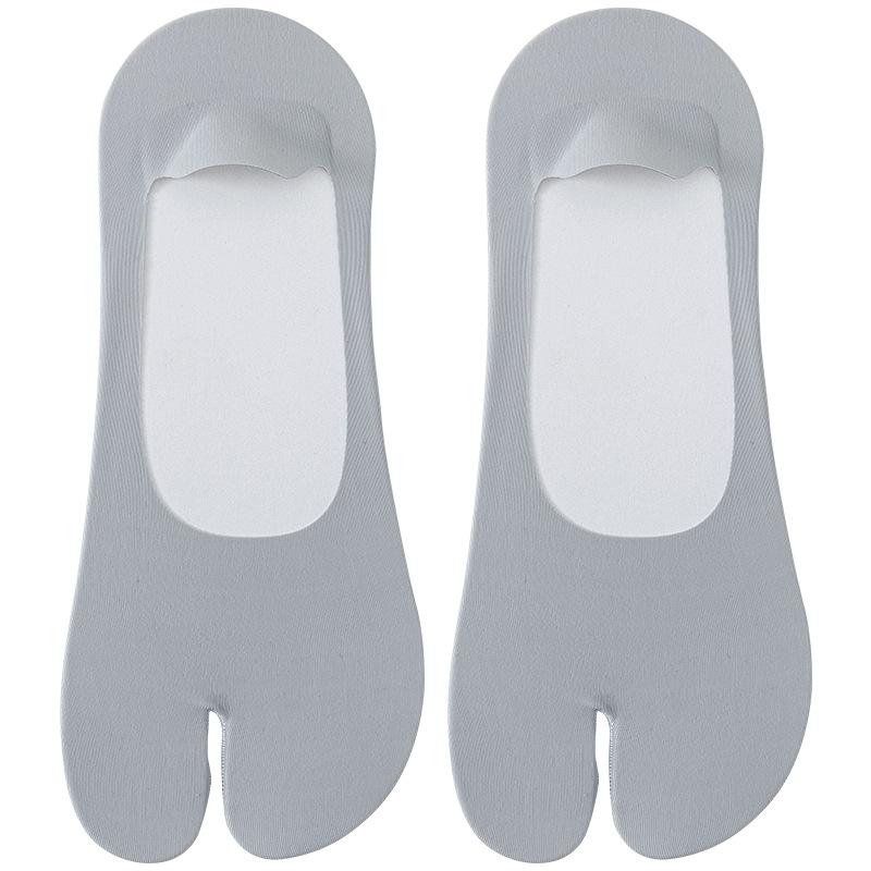 5 Pairs Split Toe Boat Socks Men's Shallow Toe Socks Summer Non-slip and Cool Ice Silk Socks