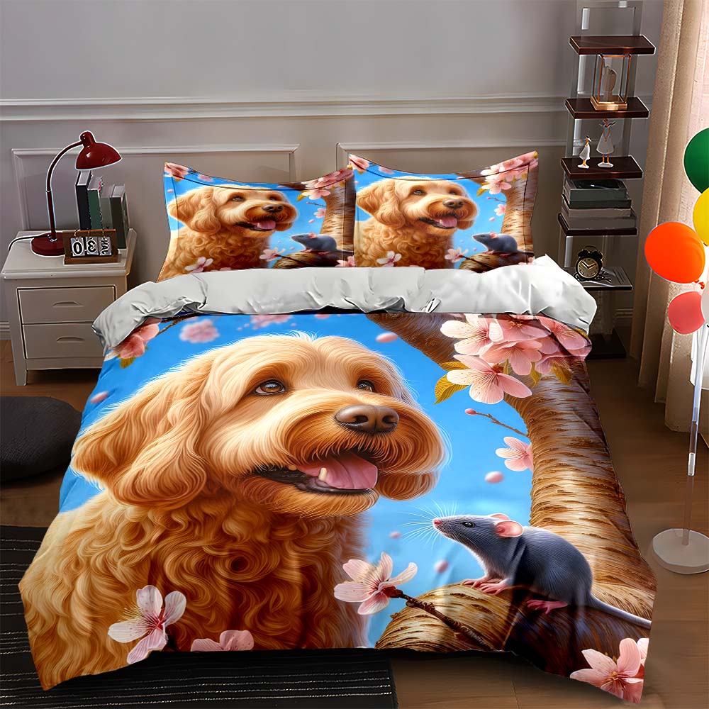 

Dog, blossoms, sky. Bedding Duvet cover sets Duvet covers Pillowcases gifts (1 * Duvet Cover 2 * Pillowcases, without duvet insert) 135x200cm