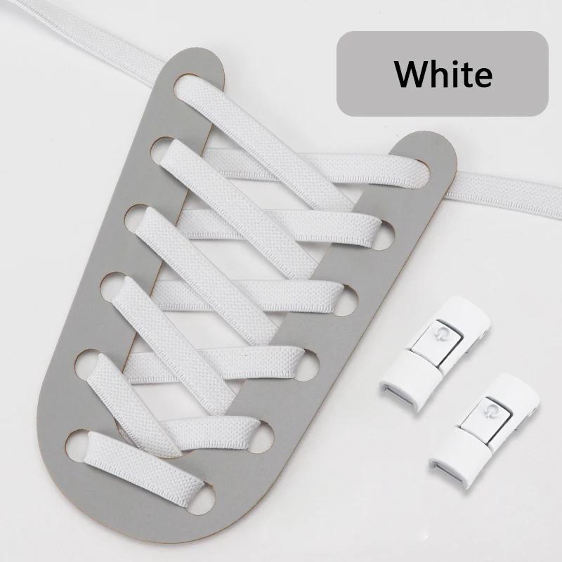 Press Lock Shoelaces Without Ties Elastic Laces Sneaker 8MM Widened Flat No Tie Shoe Laces Kids Adults Shoelace Lazy Shoe Laces