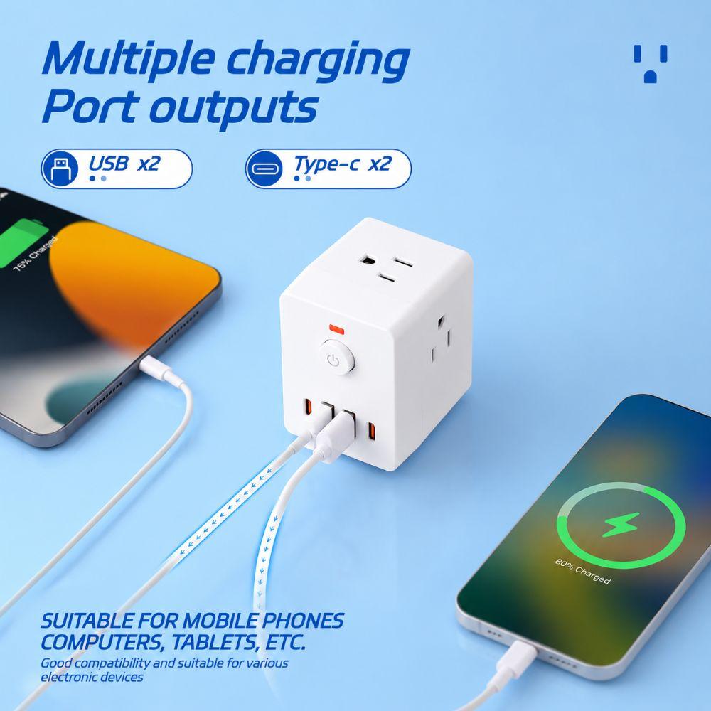 Surge Protector Outlet Extender Overload Protection Wall Adapter Professional Power Strip Home