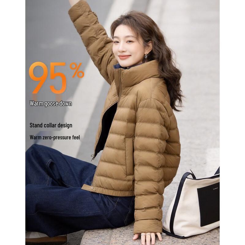 Women s 95% Goose Down Quilted Stand Collar Jacket S