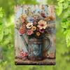 Arrosoir Rustique Vintage Art Mural Métallique Décor de Jardin