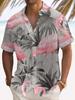 New Fashion Spring and Summer Leisure Gradual Change Color Printed Hawaiian Shirt Men's Vacation Seaside Trade Manufacturers