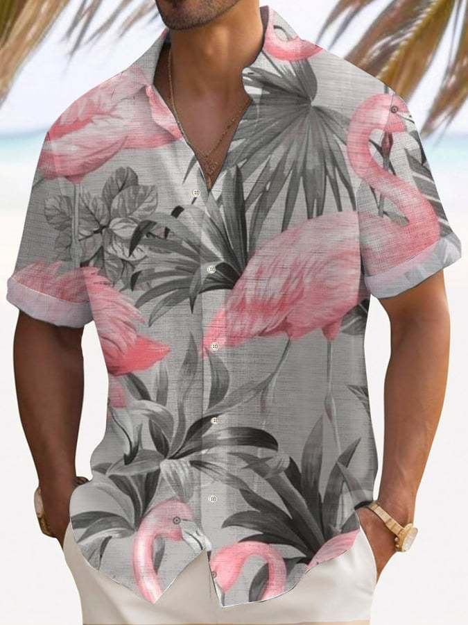New Fashion Spring and Summer Leisure Gradual Change Color Printed Hawaiian Shirt Men's Vacation Seaside Trade Manufacturers
